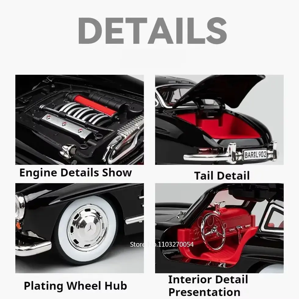 Thumbnail: 1:24 300SL W140 Alloy Diecast Car Model