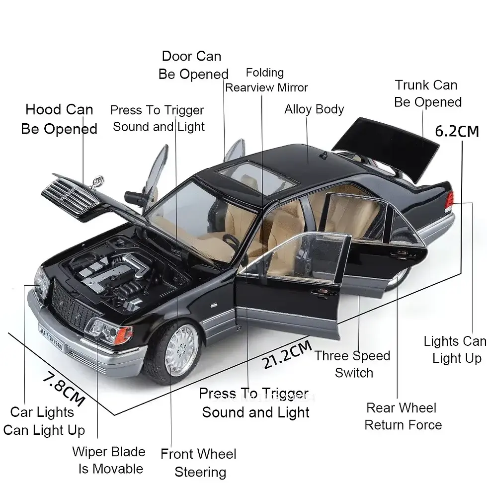 Thumbnail: 1:24 300SL W140 Alloy Diecast Car Model