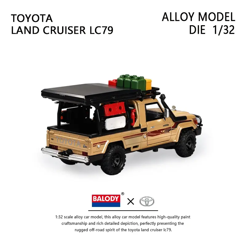 Thumbnail: 1/32 TOYOTA Land Cruiser LC79 Camping Off Road Diecast Car Model