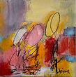 Je plonge en eaux divines - Acrylique et pas tels sur panneau de bois - 30 x 30 cm | 12 x 12 po - 300$ -