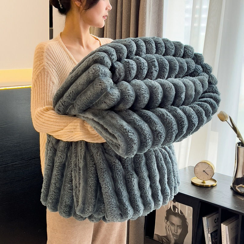 Thumbnail: Cloud Ribbed Faux Fur Throw Blanket