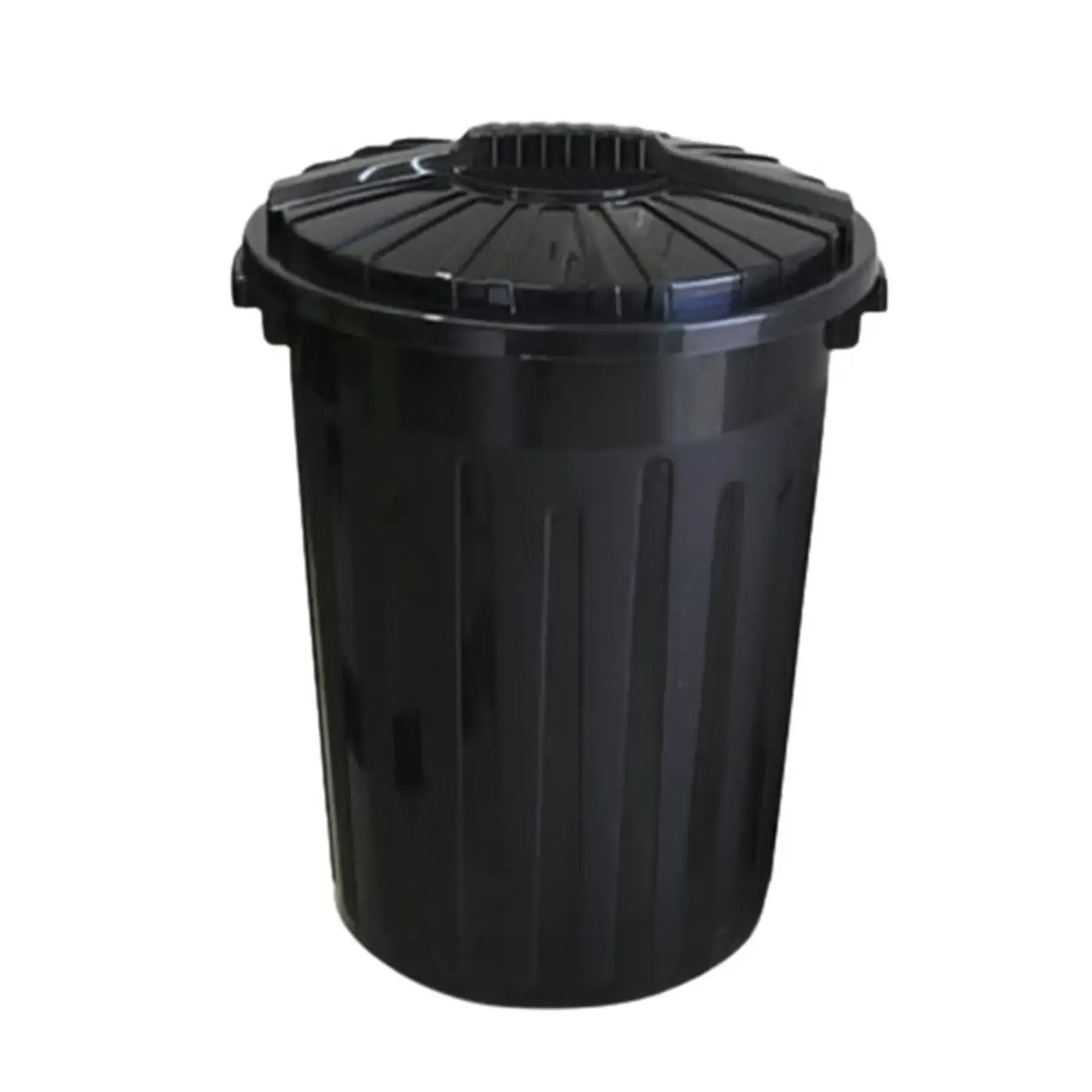 BO TIME - Poubelle avec couvercle noire 100 L