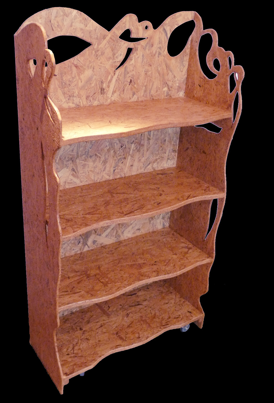 petite bibliothèque sur roulettes.