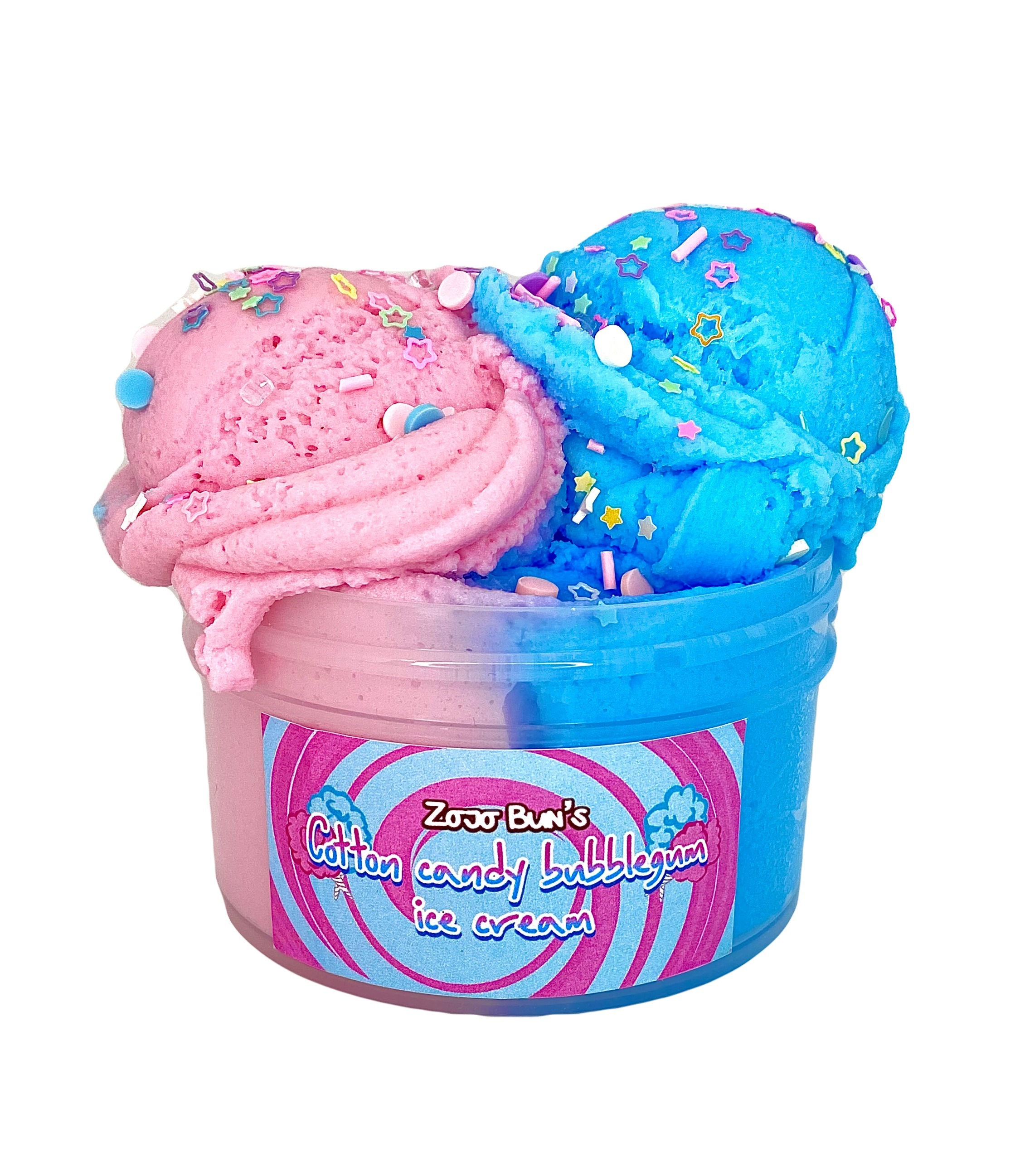 Helado de chicle de algodón de azúcar