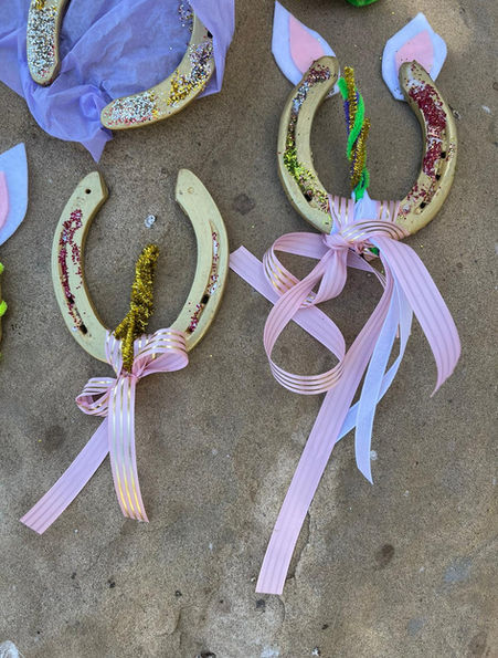 Horseshoe unicorns crafted by Campers