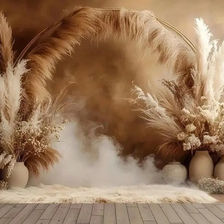 boho pampas grass cake smash theme