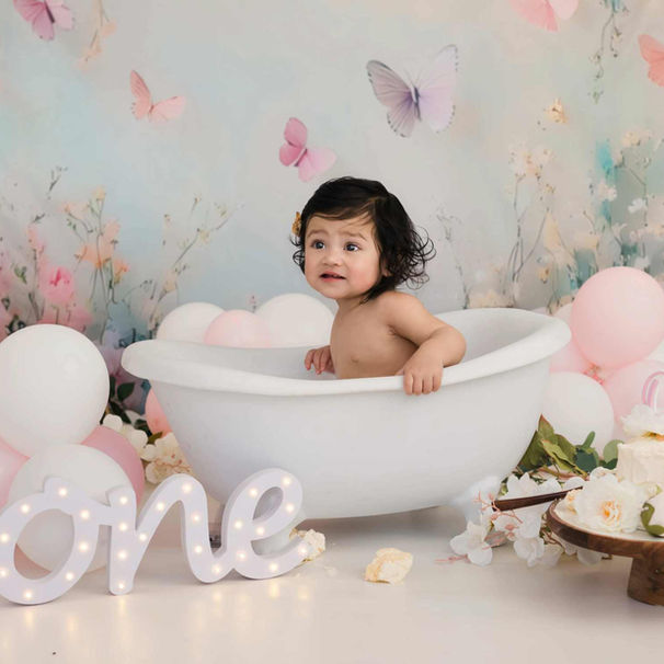 fairy butterfly cake smash photoshoot