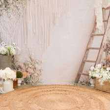 Boho Ladder, macrame and florals cake smash theme