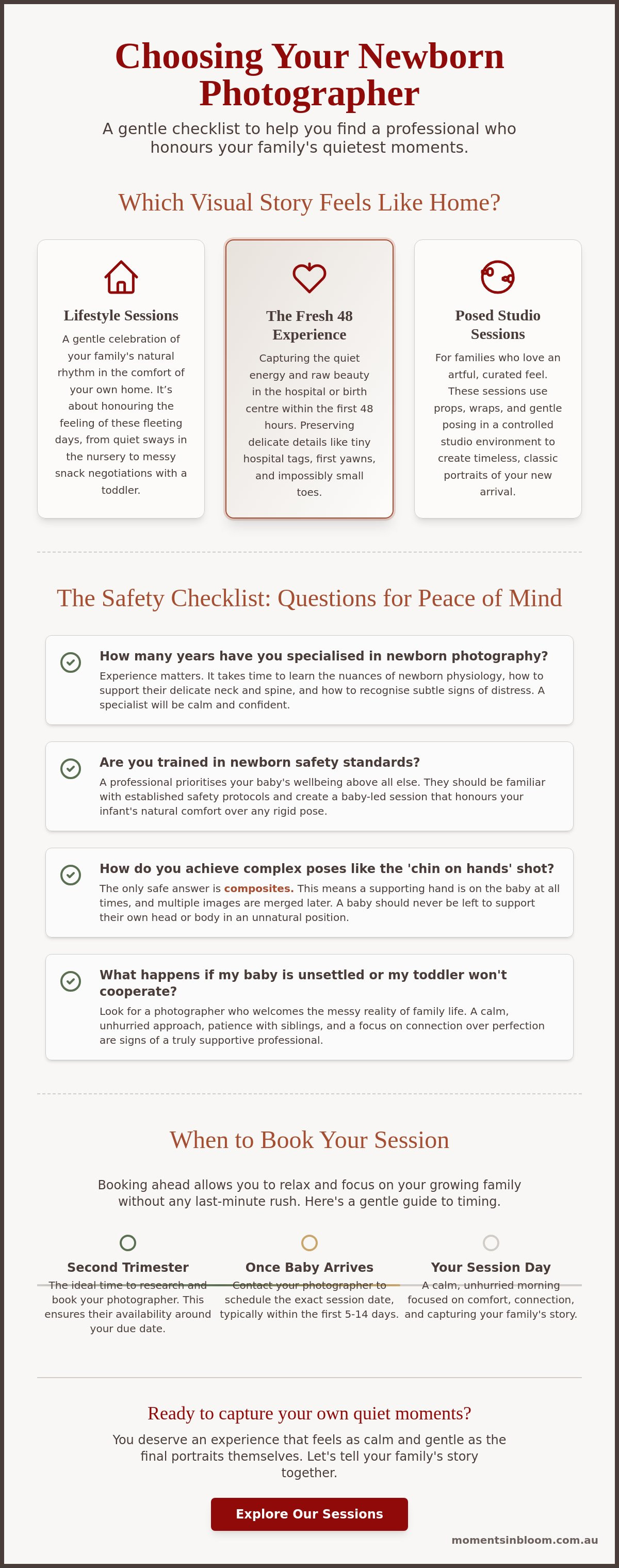 Choosing a newborn photographer checklist