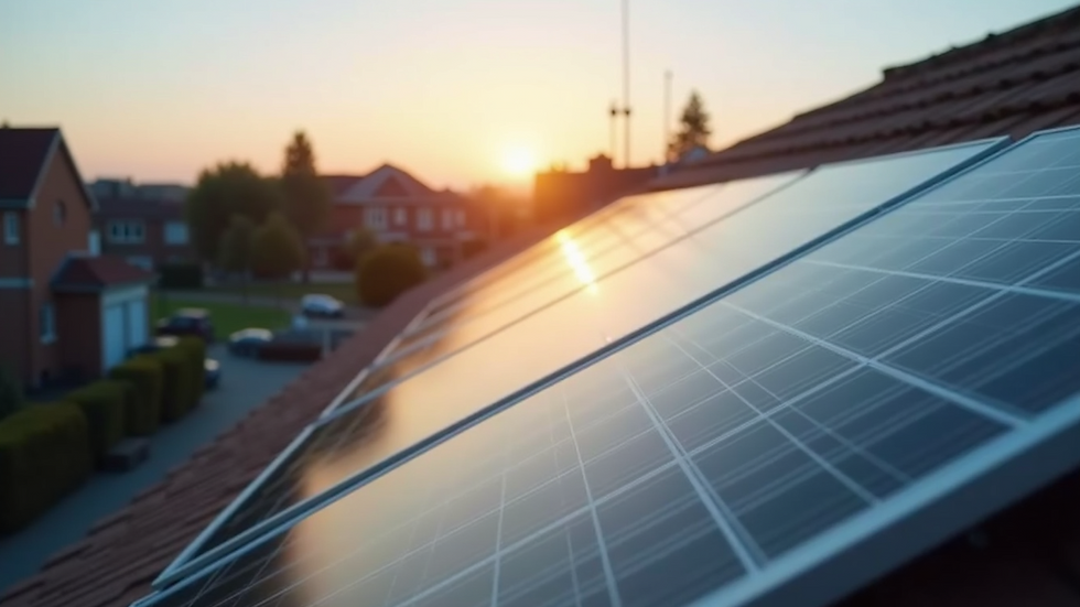 Close-up view of solar panel on a residential rooftop