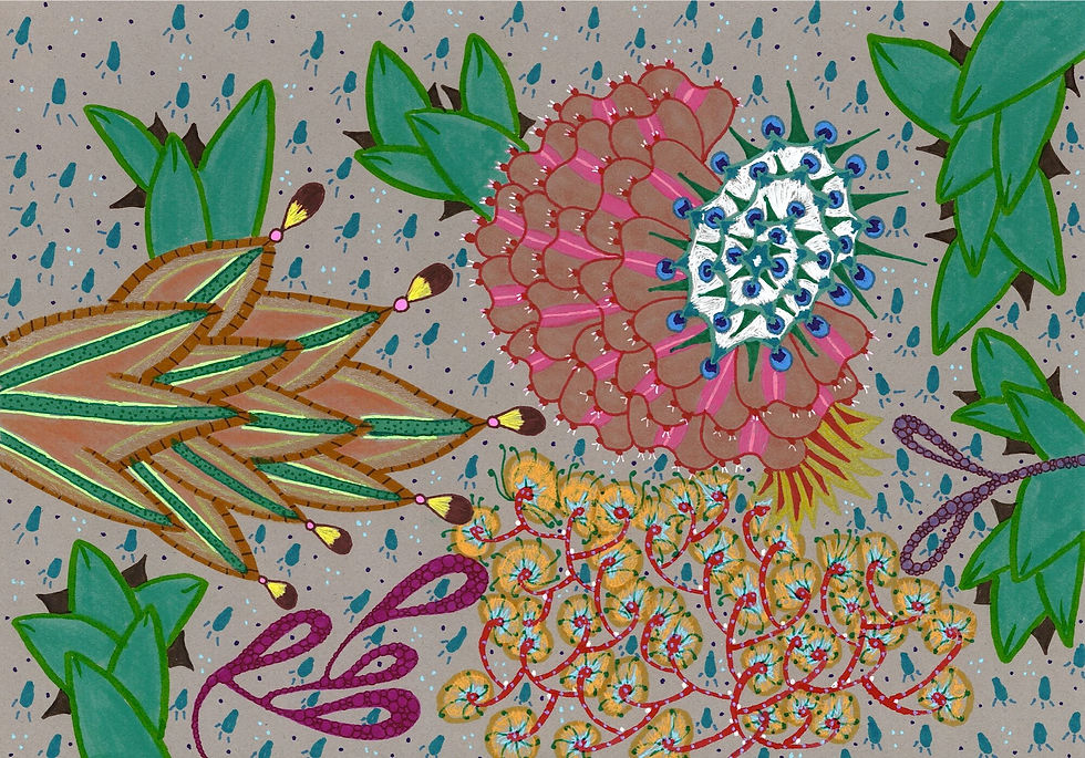 Original Illustration - jardim de aniversário (birthday garden)