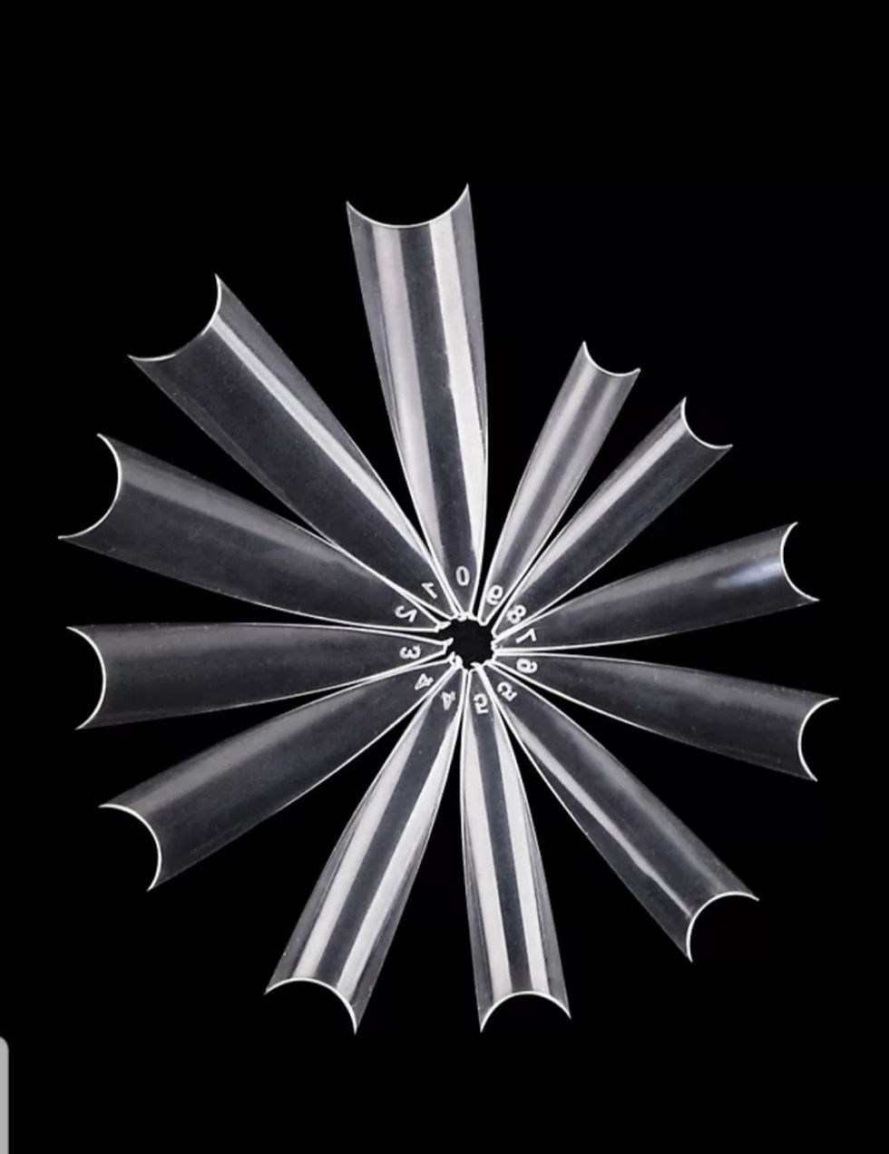 Miniatura: Extra long stiletto clear tips, (50pc refills) 
