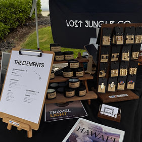 Lost Jungle Co. market stall display at a craft fair.