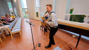 Nokkahuilisti Eero Saunamäki ja cembalisti Kirill Kozlovski BarokkiKuopio-festivaalin konserttilavalla