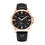 Thumbnail: Black and gold watch with Brown leather