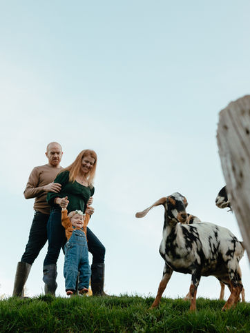 family on a farm in sandy, oregon