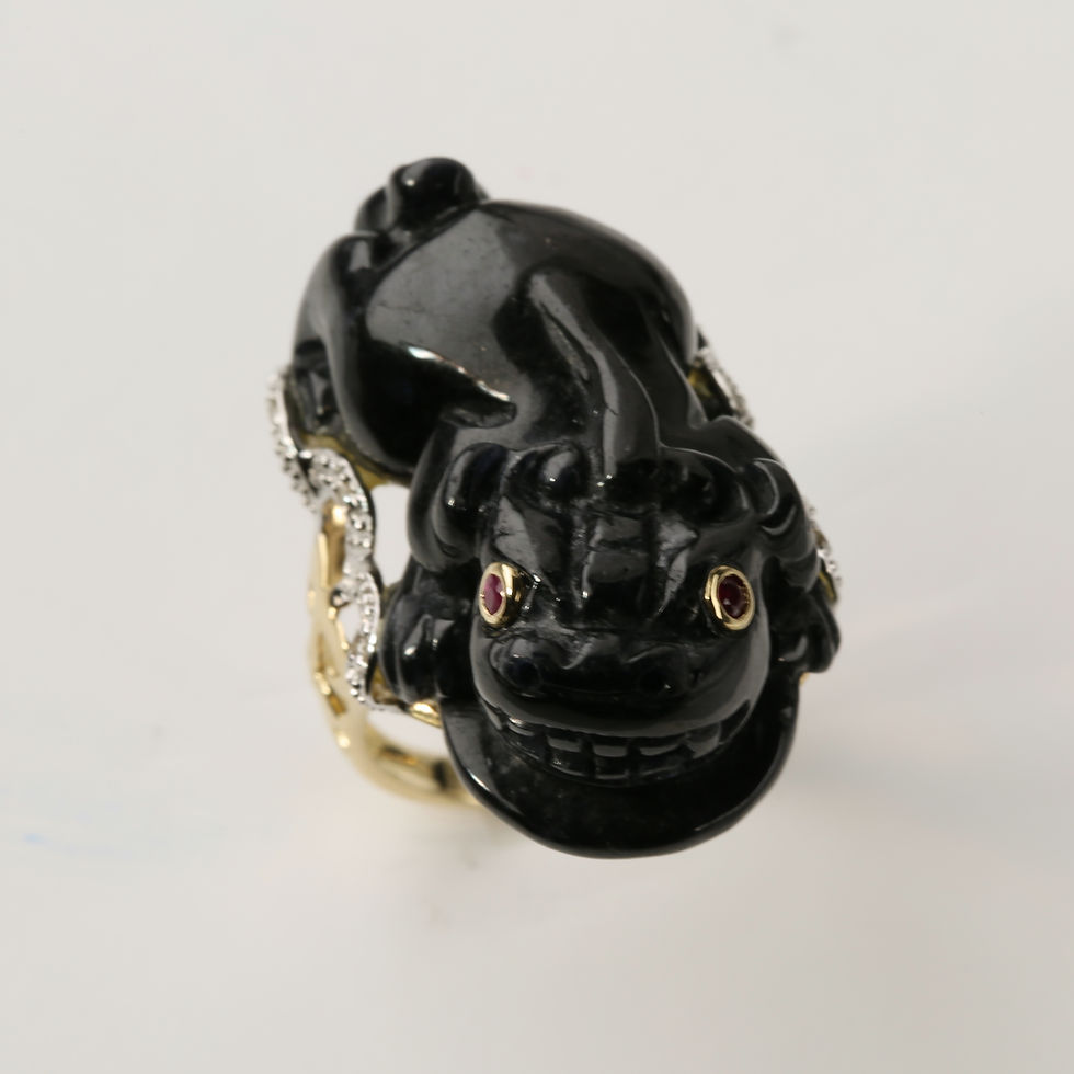 CHARCOAL JADE RING