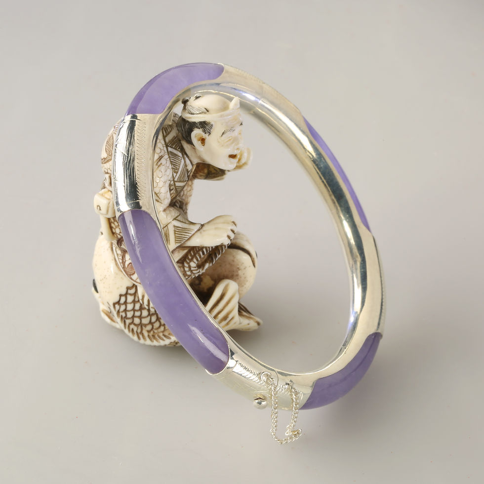 SILVER JADE BANGLE