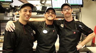 Men working in kitchen