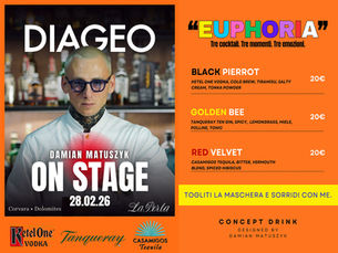 Euphoria: tre cocktail, tre momenti, tre emozioni... Twinkle Agency al fianco di Damian Matuszyk il 28 febbraio a Corvara