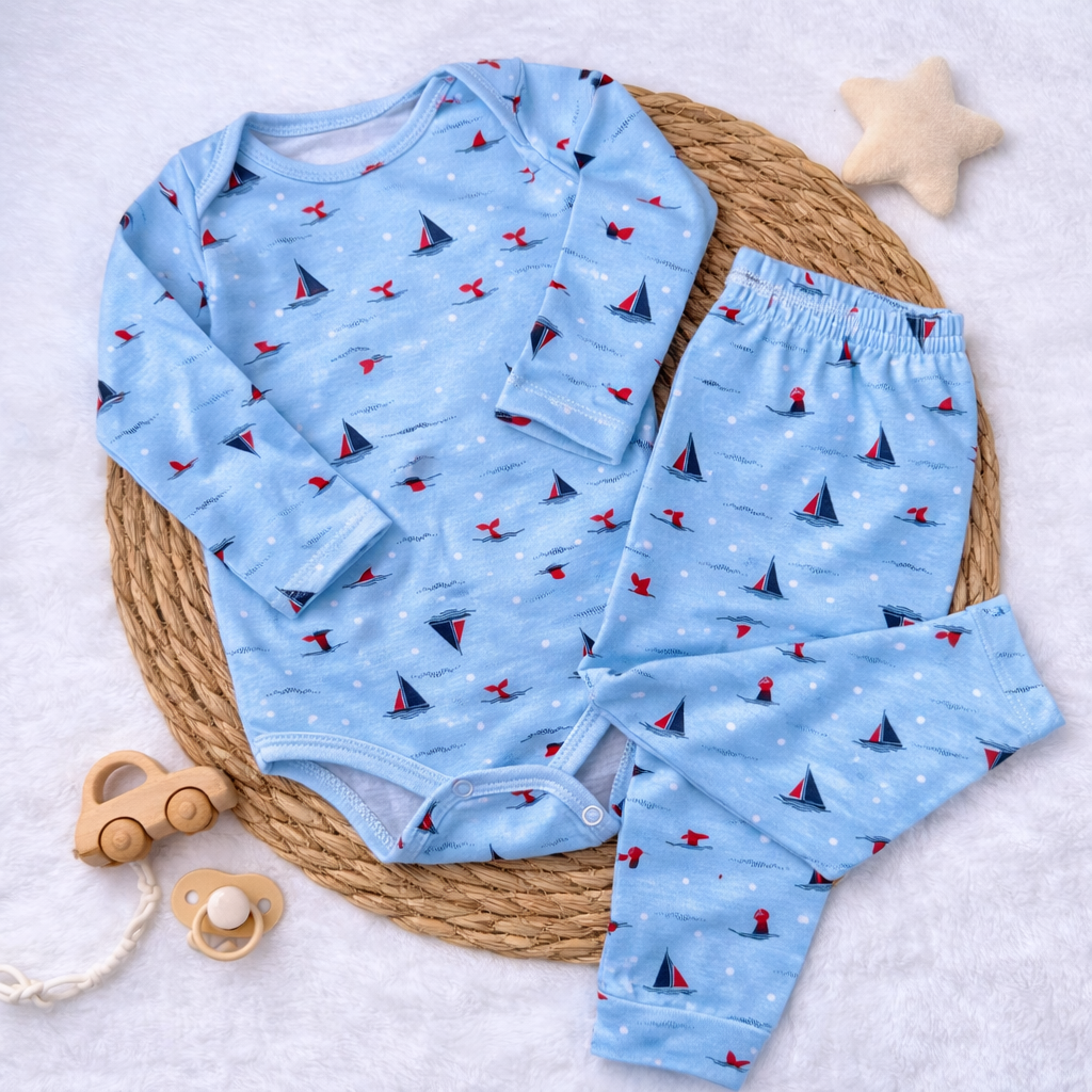 Conjunto Cotton Longo Barco