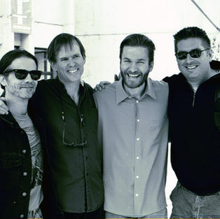 John R. Burr, Kendrick Freeman, Rob Ickes and myslef at Merle Fest 2001.