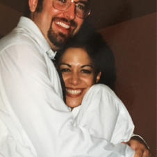 with Sheila E. backstage between sets at Mr. E's 1997