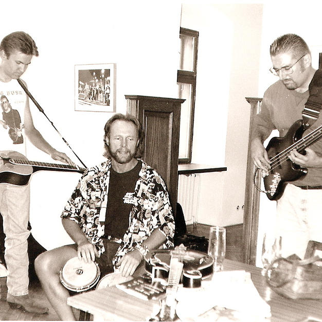 Rob Ickes, Joe Craven and myslfe In Trnava Slovakia for Dobrofest 1998