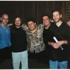 Bruce Dudley, Jim White, Paul Hanson, Me and Rob Ickes at Cafe 123 in Nashville TN 2003.