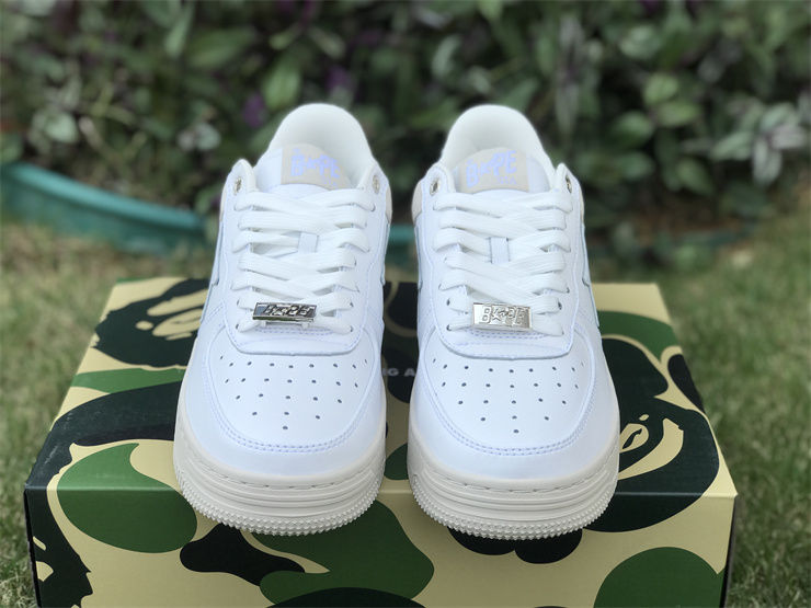 Thumbnail: Bapesta - Low "Suede Heel - White"