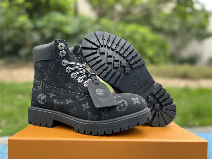 Louis Vuitton x Timberland 6 Inch Ankle Boot 'Embossed Monogram - Black'