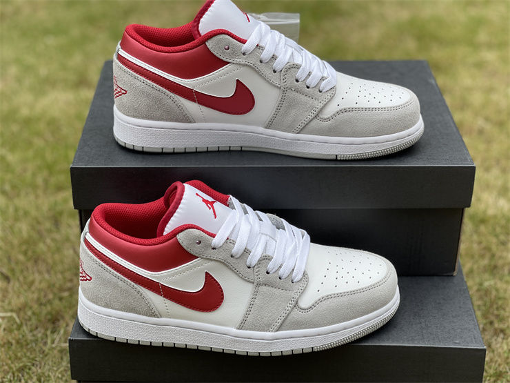 Thumbnail: Air Jordan 1 - Low "Light Smoke Grey Gym Red"