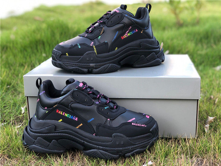 Thumbnail: Balenciaga Triple S Sneaker "Allover Logo - Black Multi-Color"