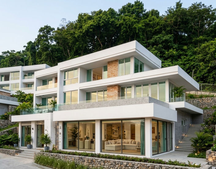 Private pool villa with panoramic Andaman Sea views at The T Forest, 4-5 BR.