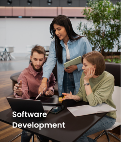 Software development team tracking work with the best employee monitoring software