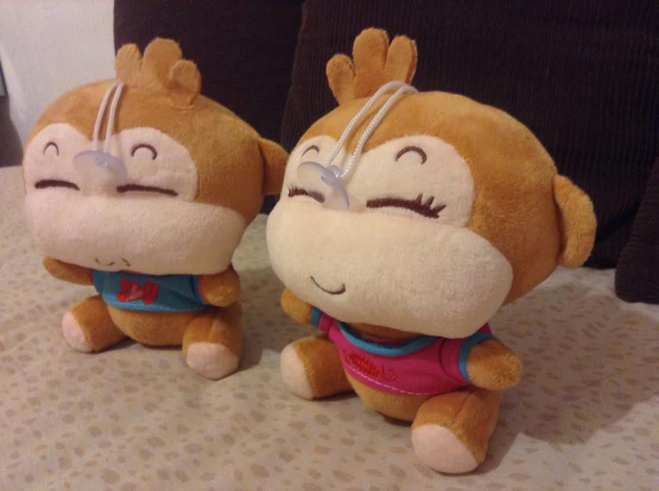 Miniatura: Peluche Monitos I Love You de felpa. Niño y Niña