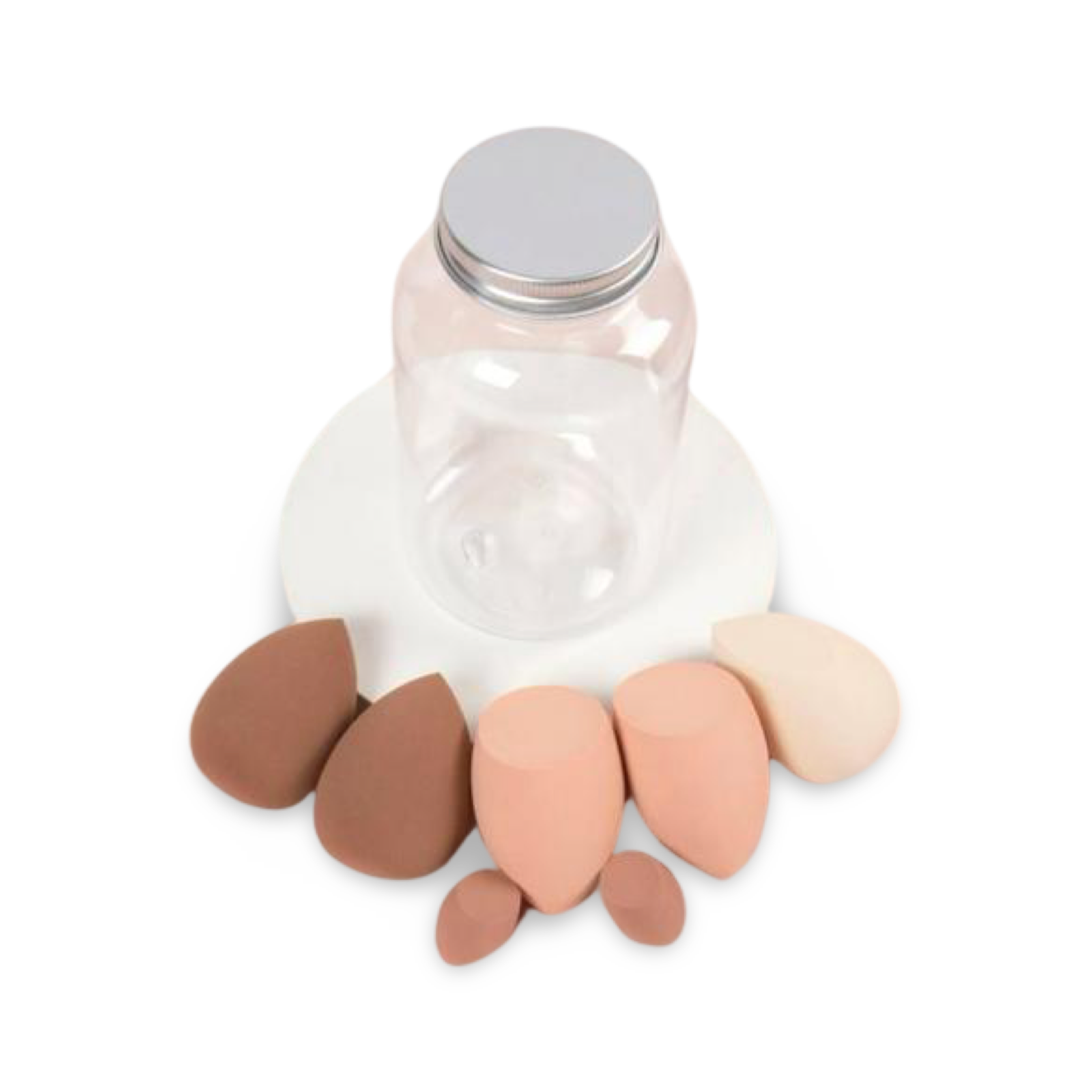 7-teiliges Make up Schwämmchen Set braun töne