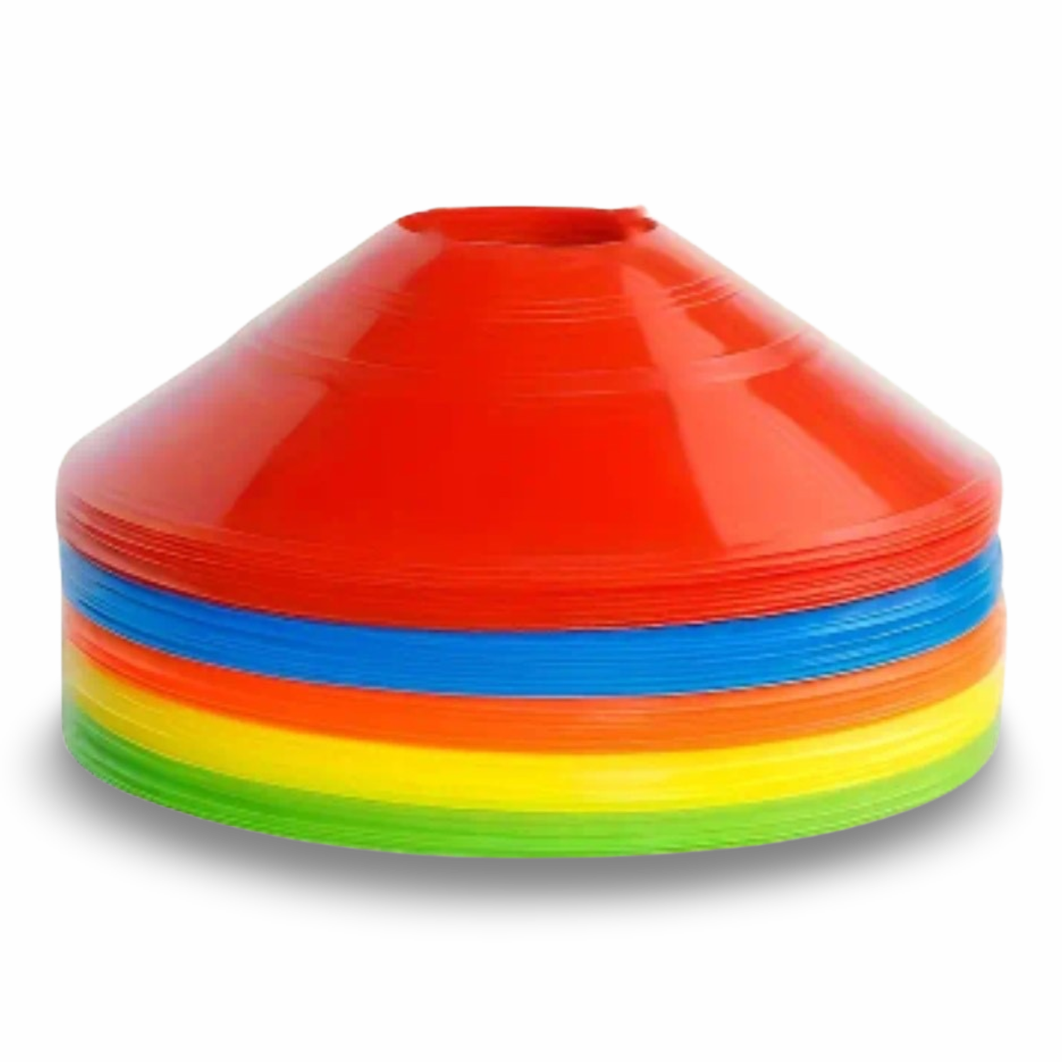 10 flache Markierhütchen in leuchtenden Farben