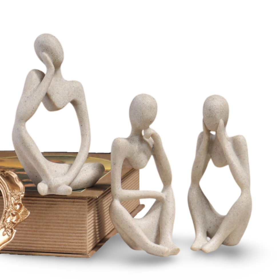 Miniaturbild: 3 Deko Figuren in beige