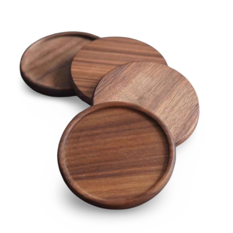 Miniaturbild: 6-teiliges Untersteller Set Holz