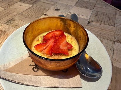 lemon posset & strawberries