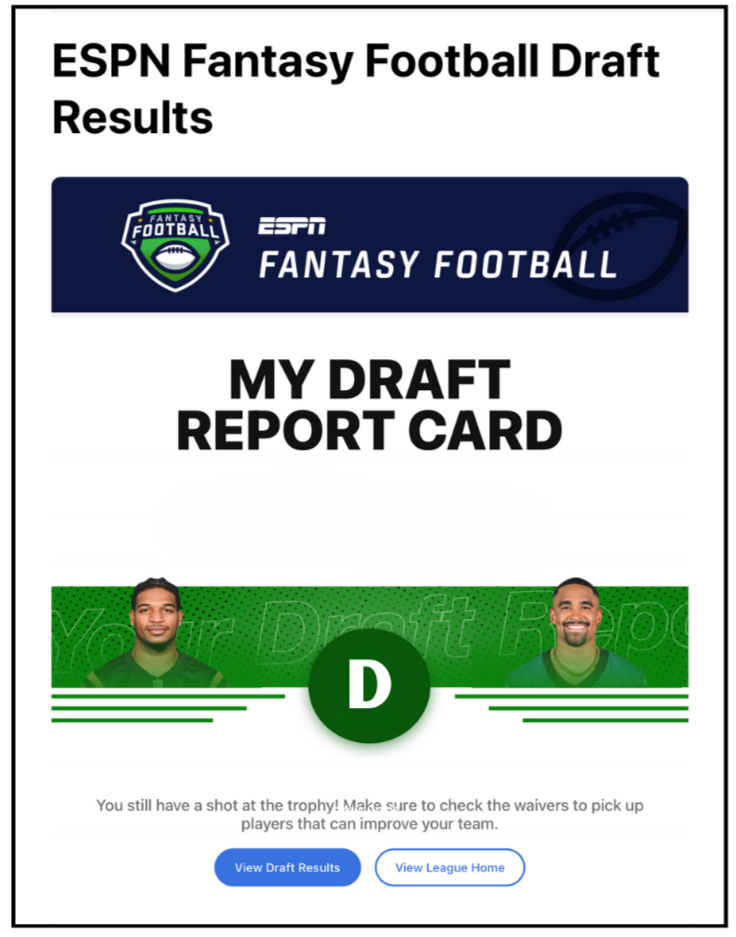 ESPN gave my AI-powered draft a ‘D.’ I can’t even argue with that.