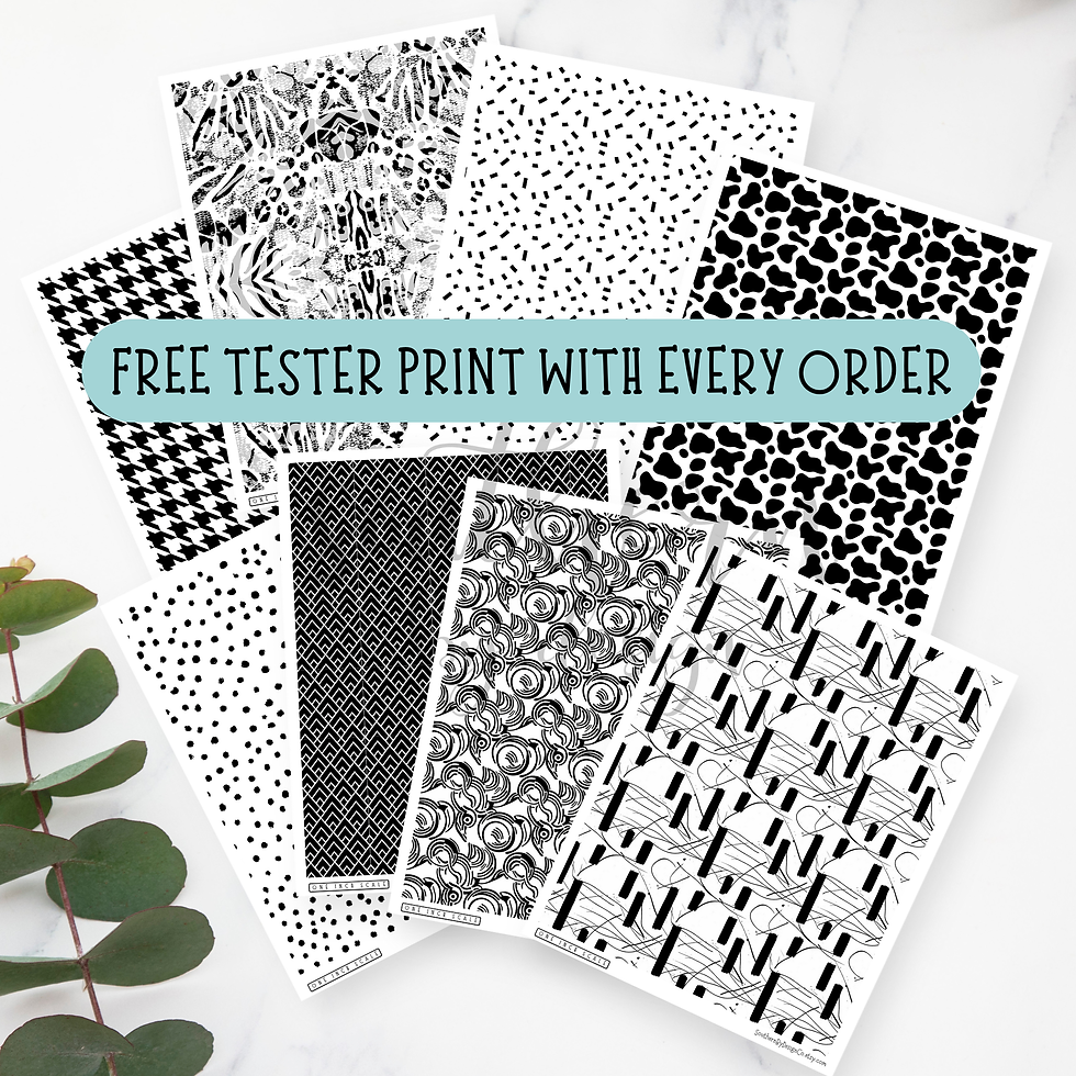 Thumbnail: Photo of Sample Free Tester Sheet Designs for Water Soluble Transfer Paper for Polymer Clay Earrings