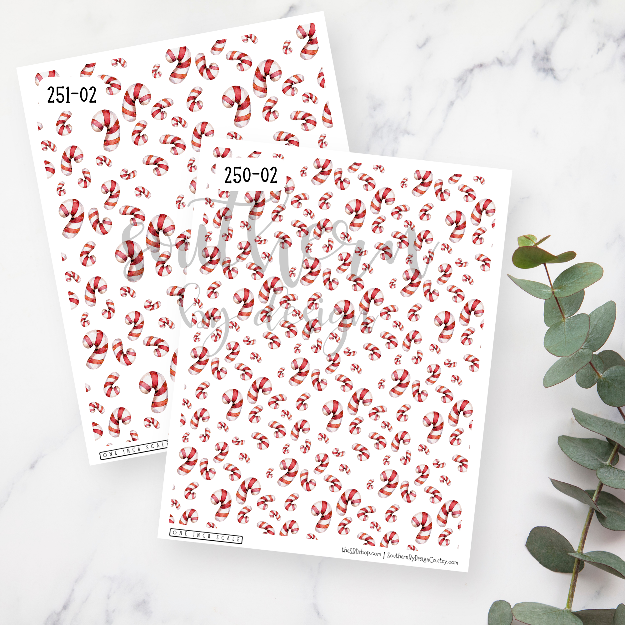 Christmas Candy Cane Polymer Clay Transfer