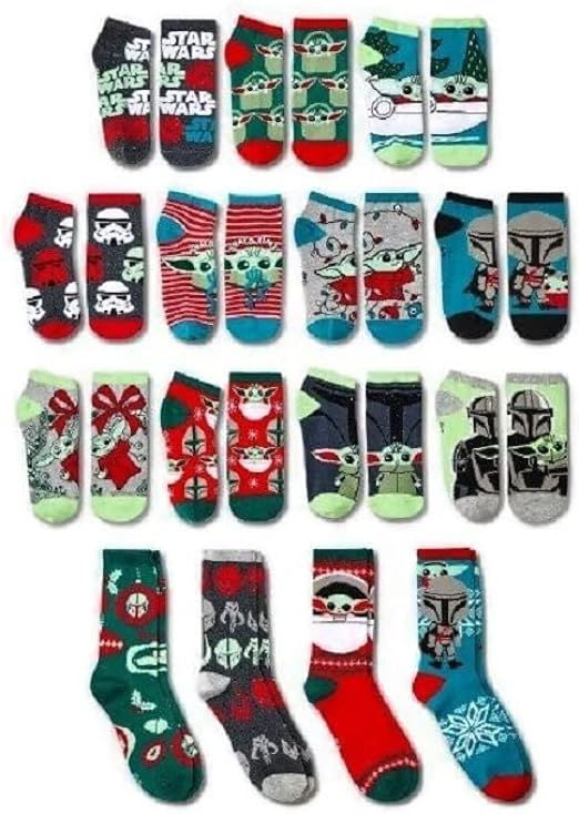 Thumbnail: Star Wars Galaxy's Greetings 15 Days Socks Womens Size:4-10 Advent Calendar Gift