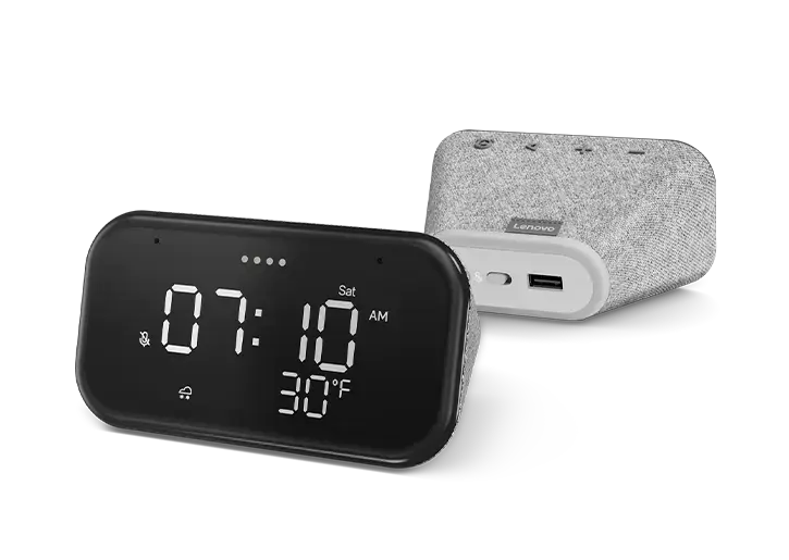 Thumbnail: Lenovo Smart Clock Essential for Smart Home, Google Assistant, Sealed, Hemp Gray