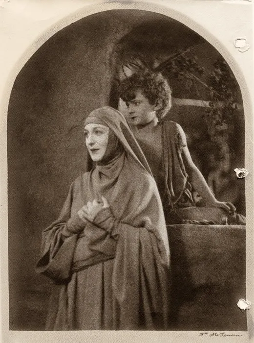 Dorothy Cummings as Mary with Micky Moore as the healed cripple. from King of Kings (1927)