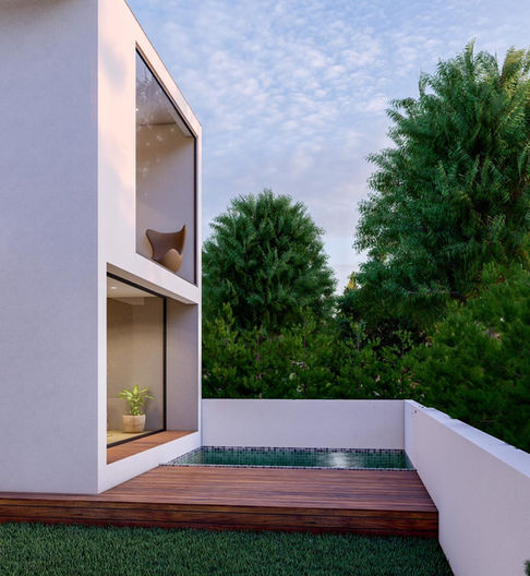 wooden deck, pool design