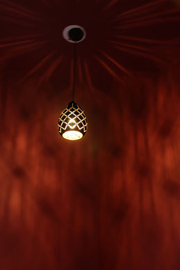 light ideas, light design, red interiors