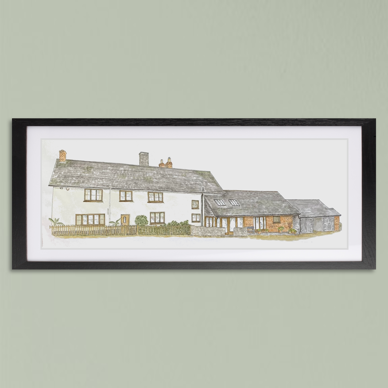 A3 House Portrait / Watercolour Property Illustration Framed or Unframed